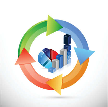 business graph color cycle illustration design over a white backgroundのイラスト素材