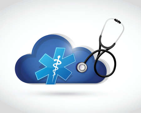 health protection cloud computing illustration design over a white backgroundのイラスト素材