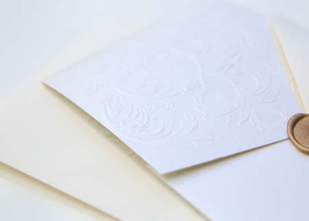 Decorative wedding invite isolated over a white background