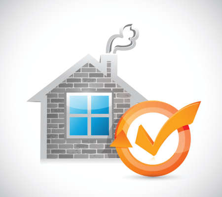 home check mark cycle illustration design over whiteのイラスト素材