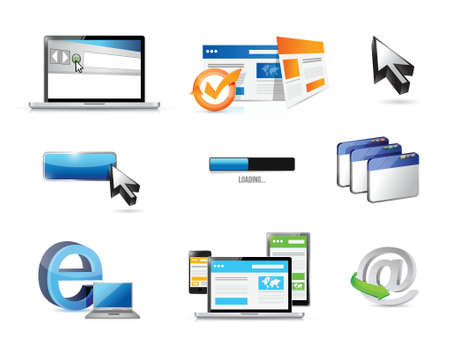 internet. web concept icon set illustration design over whiteのイラスト素材
