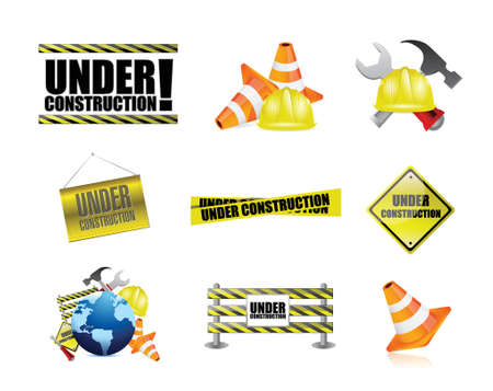 under construction tools icon set illustration design over whiteのイラスト素材