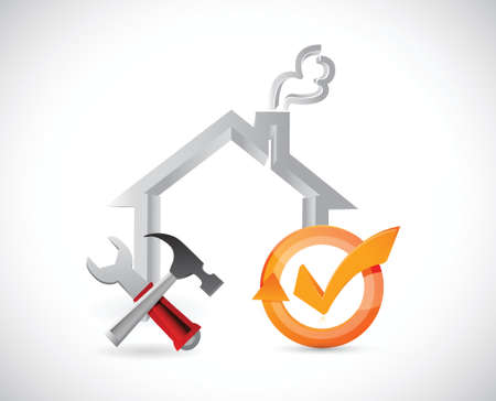 home check mark cycle illustration design over whiteのイラスト素材