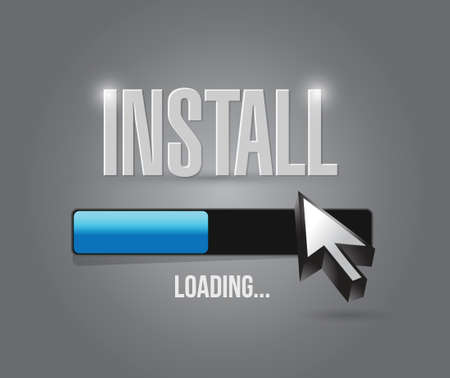 install loading bar illustration design over grey backgroundのイラスト素材