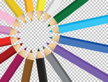 colors pencils over a blank design layer illustration designのイラスト素材