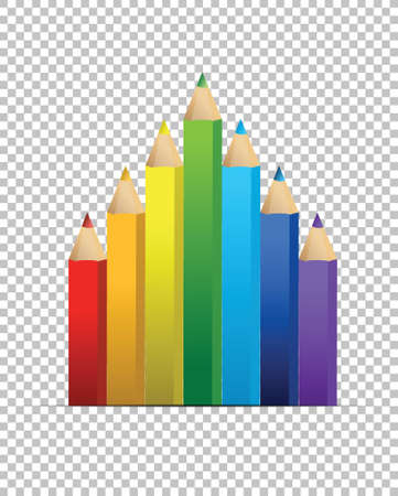 colors pencils over a blank design layer illustration designのイラスト素材