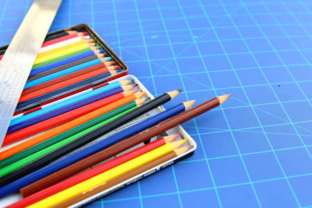 color palette over a blueprint board background