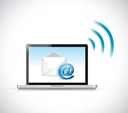 computer email wifi communication concept. illustration designのイラスト素材