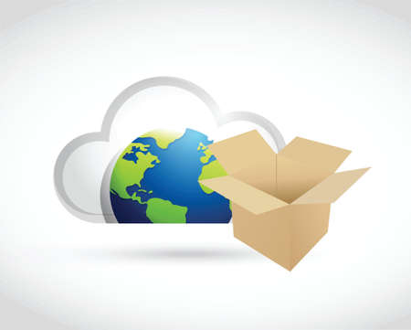 international cloud computing storage concept illustration design over whiteのイラスト素材