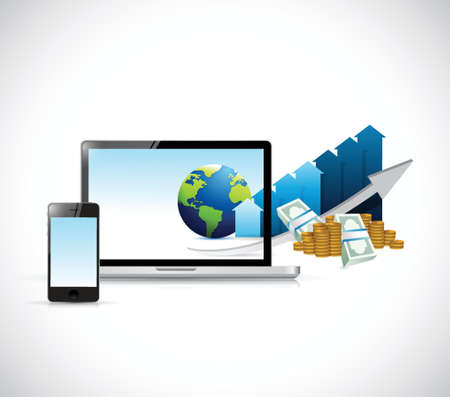 technology business on the move concept illustration designのイラスト素材