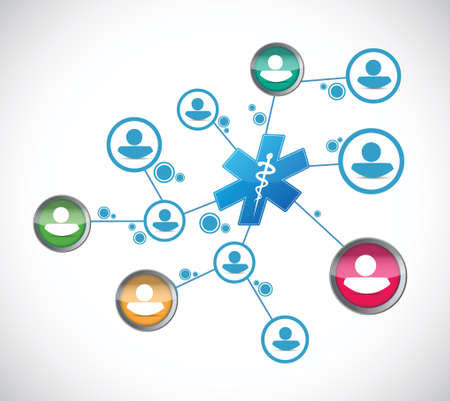 people network and medical concept illustration design over whiteのイラスト素材