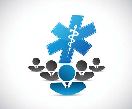 business people and medical symbol concept illustration design over whiteのイラスト素材