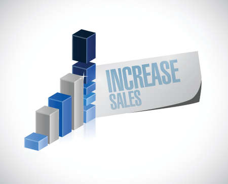increase sales business graph sign concept illustration design over whiteのイラスト素材