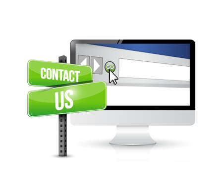contact us computer sign concept illustration design graphicのイラスト素材