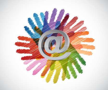 contact everyone concept illustration design over whiteのイラスト素材