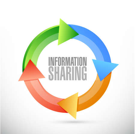 information sharing cycle sign concept illustration design over whiteのイラスト素材