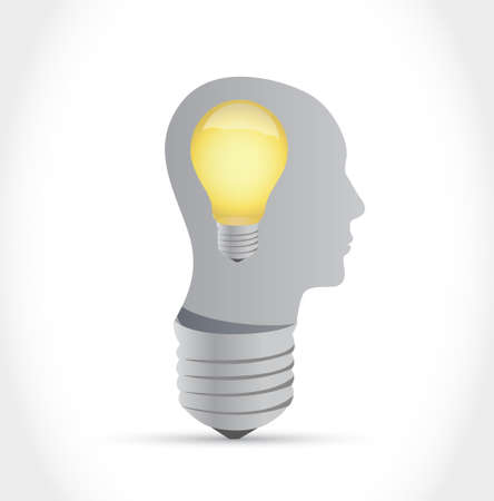 lightbulb brain. great ideas concept illustration design over whiteのイラスト素材