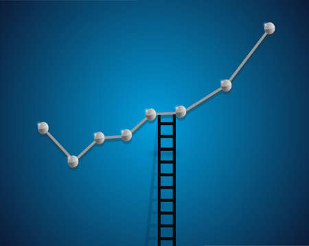 up business graph and ladder concept illustration design background