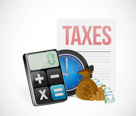 taxes time concept icons illustration design graphicのイラスト素材