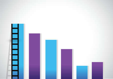 ladder to of a business graph illustration design graphic