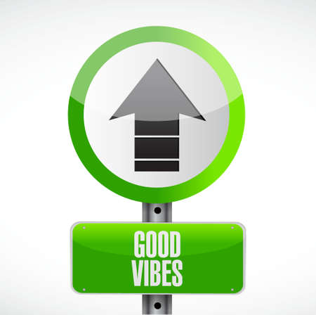 good vibes road sign concept illustration design graphicのイラスト素材
