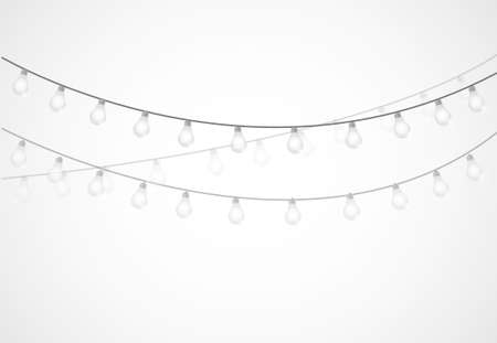 String of Lights. hanging light bulbs isolated over whiteのイラスト素材