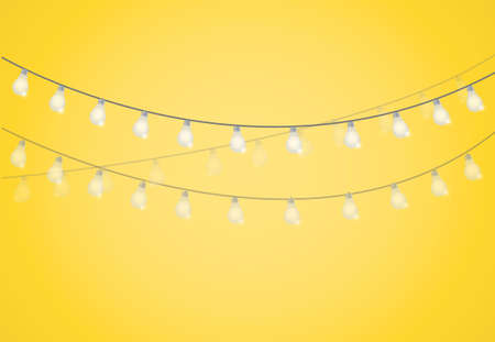 String of Lights. hanging light bulbs illustration design graphicのイラスト素材