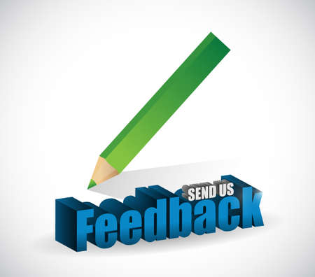 send us feedback pencil sign illustration design over whiteのイラスト素材