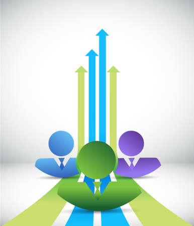 business team making profits concept illustration design backgroundのイラスト素材