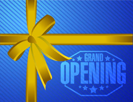 grand opening gift ribbon background illustration designのイラスト素材