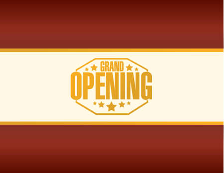 grand opening stamp sign red background illustration designのイラスト素材