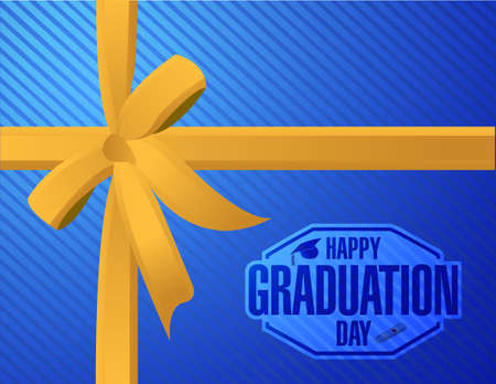 happy graduation day ribbon background illustration design graphicのイラスト素材