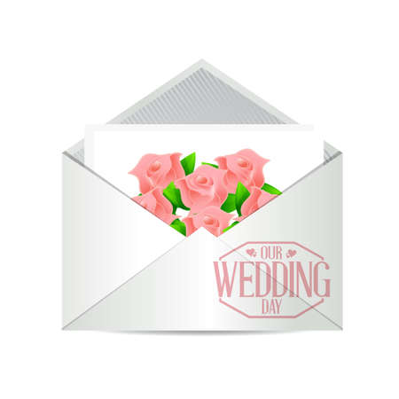 our wedding day invite illustration design graphicのイラスト素材