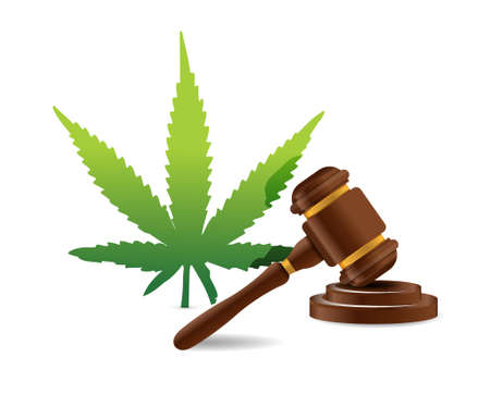 marijuana law hammer illustration design graphic iconのイラスト素材