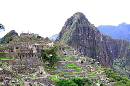 Machu Picchu beautiful panorama overview above the world heritage site