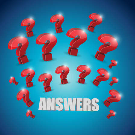 questions marks and answers illustration design graphic over a blue backgroundのイラスト素材