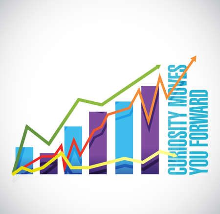 Curiosity moves you forward business graph sign concept illustration designのイラスト素材