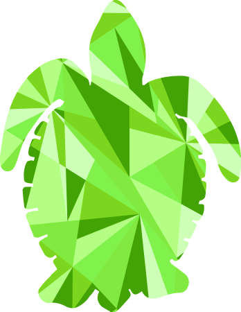 green turtle silhouette. animal with abstract design backgroundのイラスト素材