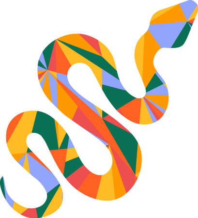 snake and abstract shapes illustration design graphicのイラスト素材