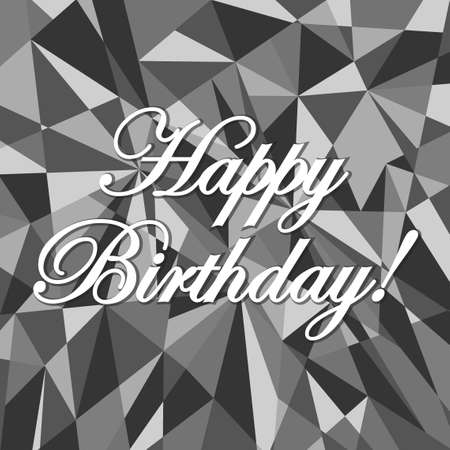 happy birthday abstract grey card pattern illustration design graphic backgroundのイラスト素材