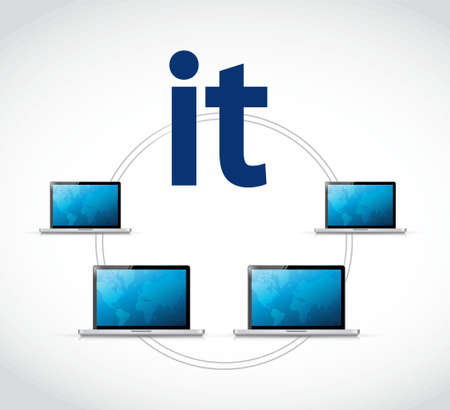 information technology computer network concept illustration design graphicのイラスト素材