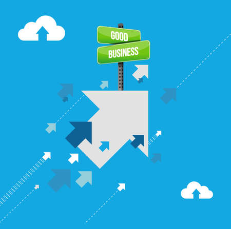 good business up arrows, success concept illustration design backgroundのイラスト素材