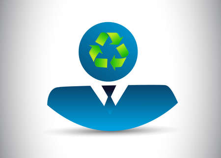 businessman and recycle sign illustration design graphicのイラスト素材