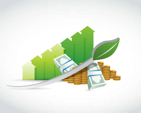 green eco graph chart illustration design graphのイラスト素材
