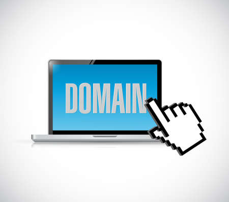 domain sign computer and cursor illustration design isolated over whiteのイラスト素材