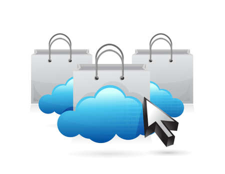 shopping cloud concept illustration design. isolated graphicのイラスト素材