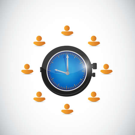 people and time concept illustration design over a white background
