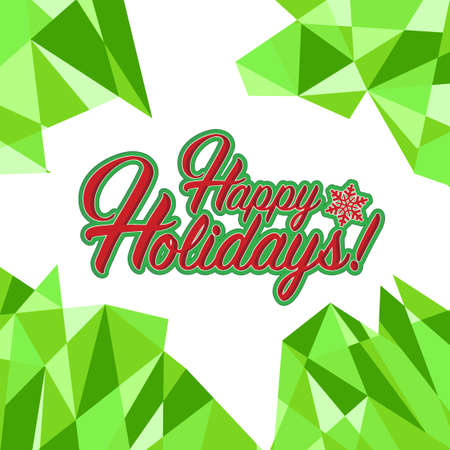 Happy holidays sign green background illustration graphicsのイラスト素材