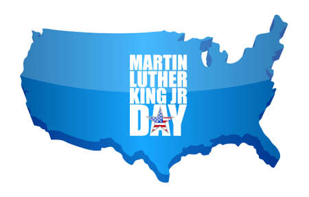 Martin Luther King JR day sign us map illustration designのイラスト素材