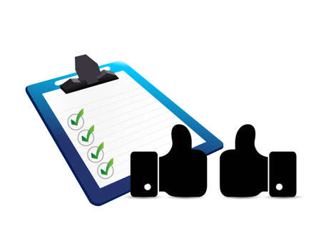 business agreement, checklist and clipboard illustration design graphic backgroundのイラスト素材